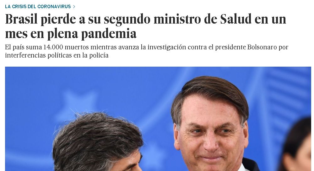 El País repercute saída de Teich